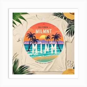 California Miami Sunset Art Print