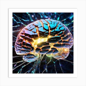 Brain With Shattered Glass Art Print