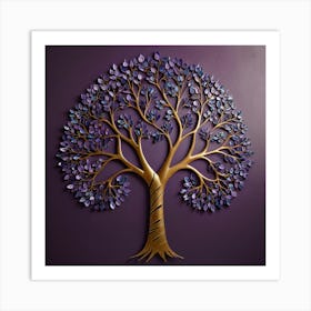 Leonardo Lightning Purple Prosperity Tree Art 2 Art Print