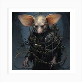 Rat In Chains Art Print