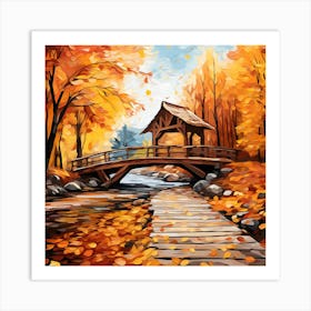 Autumn Bridge 6 Art Print