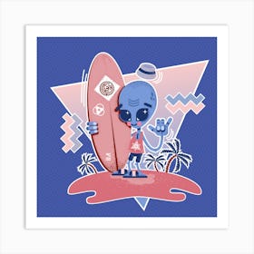 Chobopop Alien Surfer Art Print