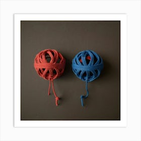 Two Red And Blue Balls Art Print