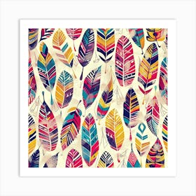 Colorful Feathers Art Print