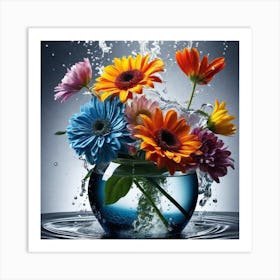 Colorful Flowers In A Vase 30 Art Print