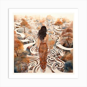 Maze Abstract Painting Art Print