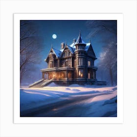 Winter Manor Art Print