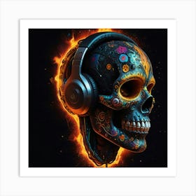 Skull With fire Art Print