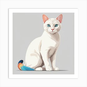 White Cat With Blue Eyes Art Print