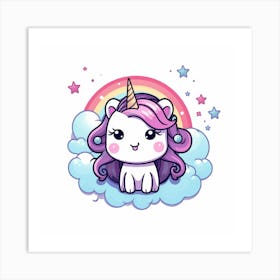 Unicorn On The Cloud 1 Art Print