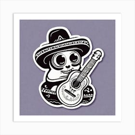 Mexican Guitar And Maracas Sticker 2d Cute Fantasy Dreamy Vector Illustration 2d Flat Centere (63) Art Print