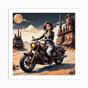 Steampunk Traveling Girl Art Print