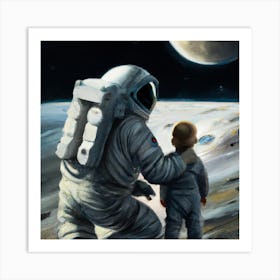 Boy On The Moon Art Print