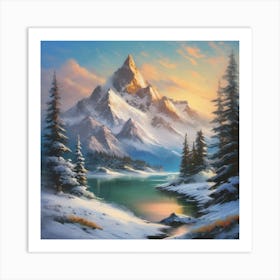 Snowy Mountains Art Print