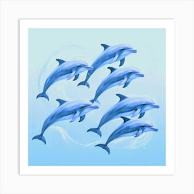 Dolphins In The Sea 2 Art Print