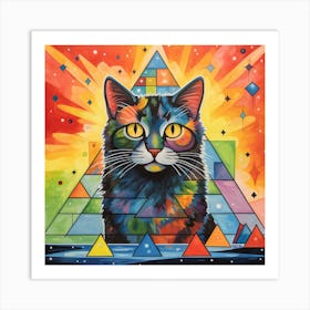 Pyramid Cat Art Print