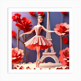 3D Ballerina In Paris Art Print