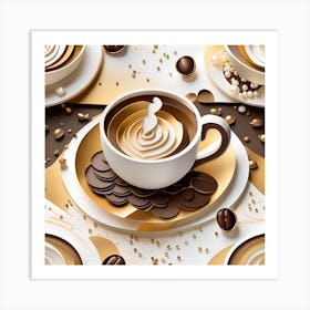 3d Coffee Cup Art Print
