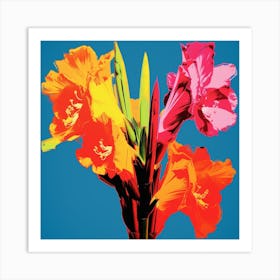 Andy Warhol Style Pop Art Flowers Gladiolus 1 Square Art Print