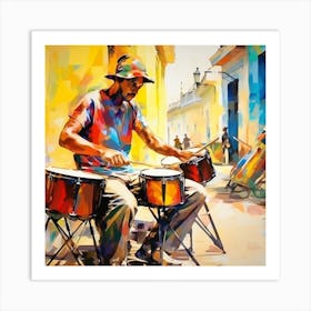 Cuba Drumming 1 Art Print