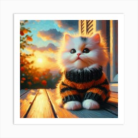 Cat In Sweater Art Print