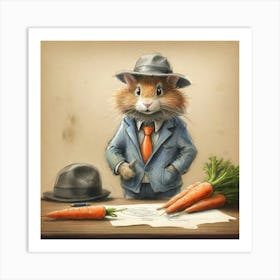 Rabbit In A Suit 26 Art Print