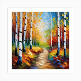 Birch Trees In Autumn 7 Art Print