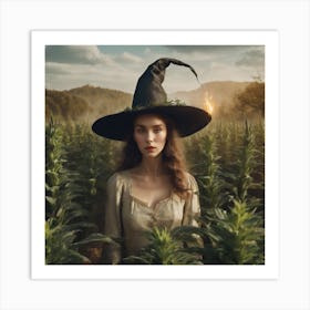 Witch In A Field Art Print