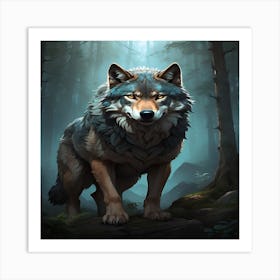 Wolf In The Forest Art Print