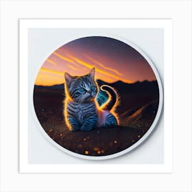 Cat Colored Sky (10) Art Print