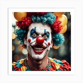 Clown With Balloons Art Print