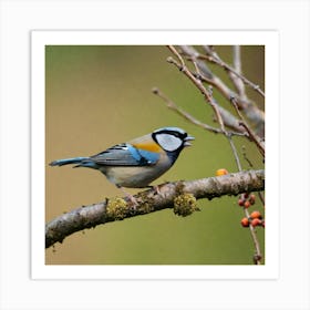 Tit on branch 45 Art Print