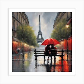 Couple In The Rain 2 Art Print