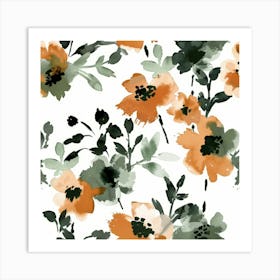 Orange Flowers 4 Art Print