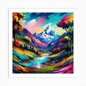 Mountain Landscape Painting 7 Art Print