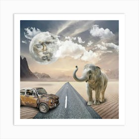 Desert Surreal Illustration Art 01 Art Print