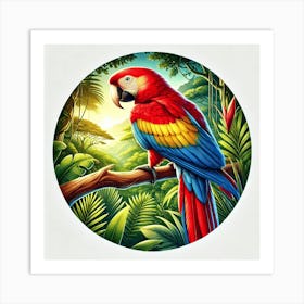 Parrot In The Jungle 3 Art Print