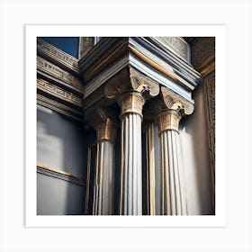 Columns In A Building Art Print