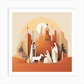 Nativity Scene Christmas 3 Art Print