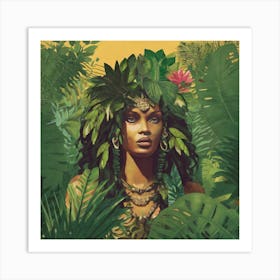 Woman In The Jungle Art Print