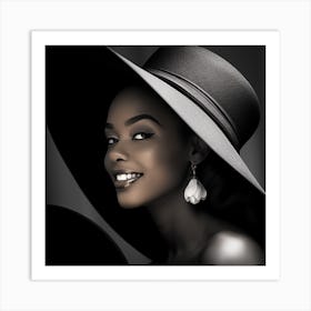 Black Woman In A Hat 10 Art Print