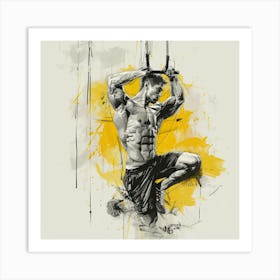 Man Doing Pull Ups Art Print