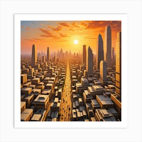 New Delhi, India Cubism Style Art Print