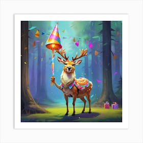 Deer In The Forest 24 Art Print