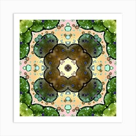 A Pattern Of Bubbles Green Abstraction Art Print