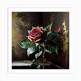 Rose In A Vase Art Print