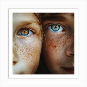 Two Children With Freckles Art Print