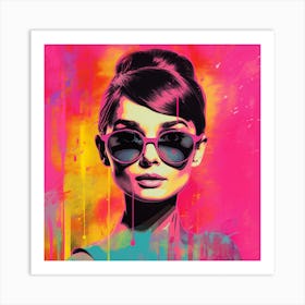 Portrait Of Audrey Hepburn - Andy Warhol Style2 Art Print