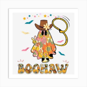 Boohaw Ghost Halloween Cute Retro Western Art Print