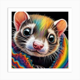 Rainbow Ferret 1 Art Print